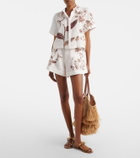 Agua by Agua Bendita Toronjil floral linen shorts