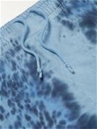 MCQ - Breathe Tapered Logo-Appliquéd Printed Cotton-Jersey Sweatpants - Blue
