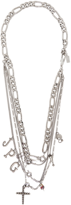 Photo: Jean Paul Gaultier Silver Multiple Chains & Charms Necklace