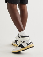 Rhude - Rhecess Logo-Appliquéd Distressed Leather High-Top Sneakers - White