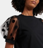 Nina Ricci Polka dot tulle and jersey T-shirt