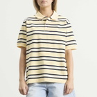 DUNST Women's Striped Polo Shirt in Lemon Stripe