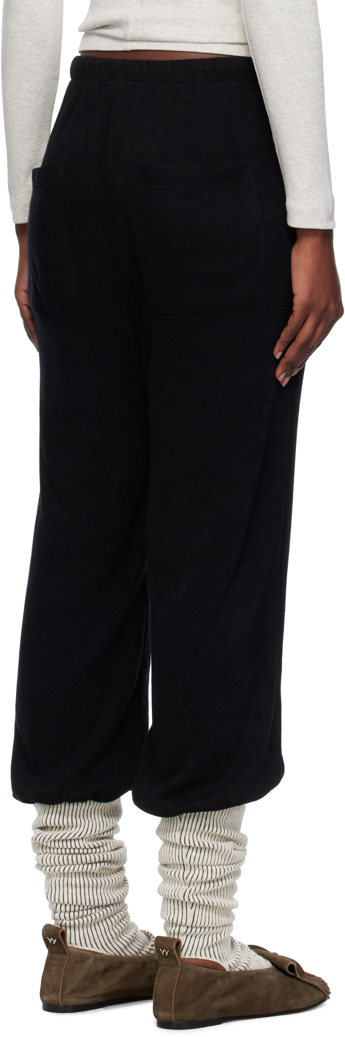 OPEN YY Black Layered Knee Socks Lounge Pants
