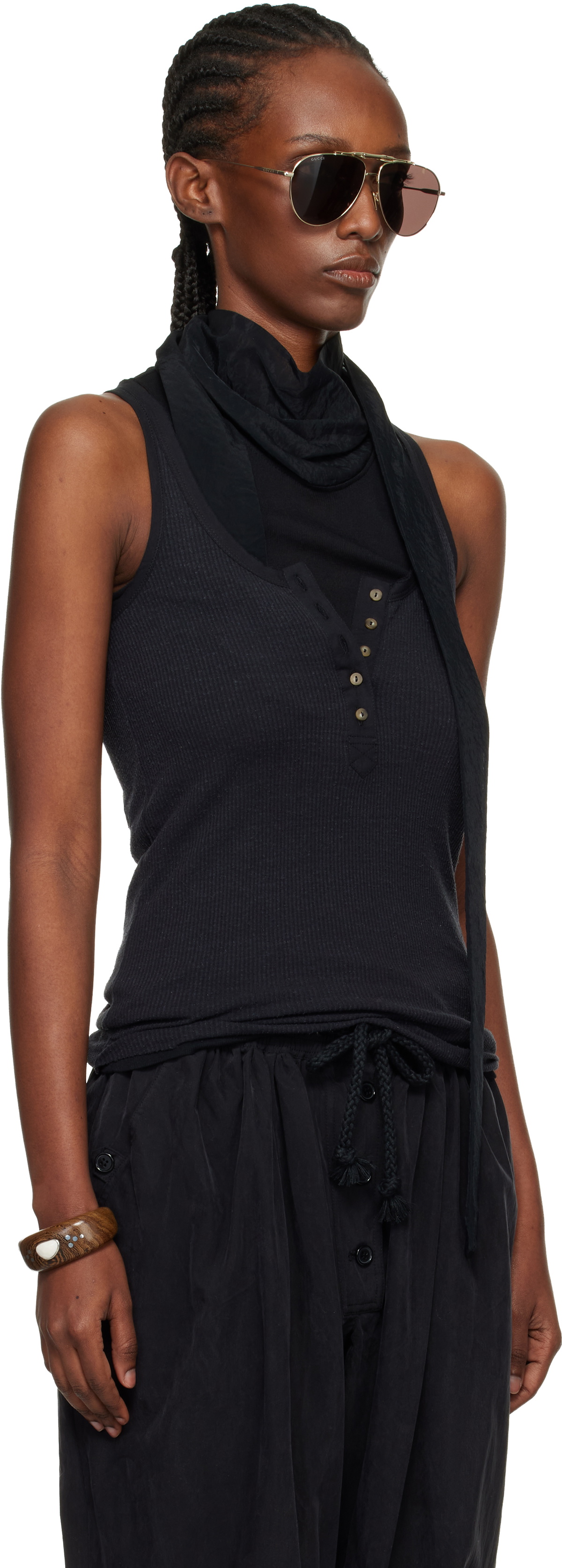 Isabel Marant Black Helma Silk Tank Top