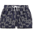 Frescobol Carioca - Short-Length Printed Swim Shorts - Blue