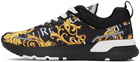 Versace Jeans Couture Black & Gold Dynamic Sneakers