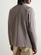 Stone Island - Garment-Dyed Logo-Print Cotton-Jersey Half-Zip Sweater - Gray