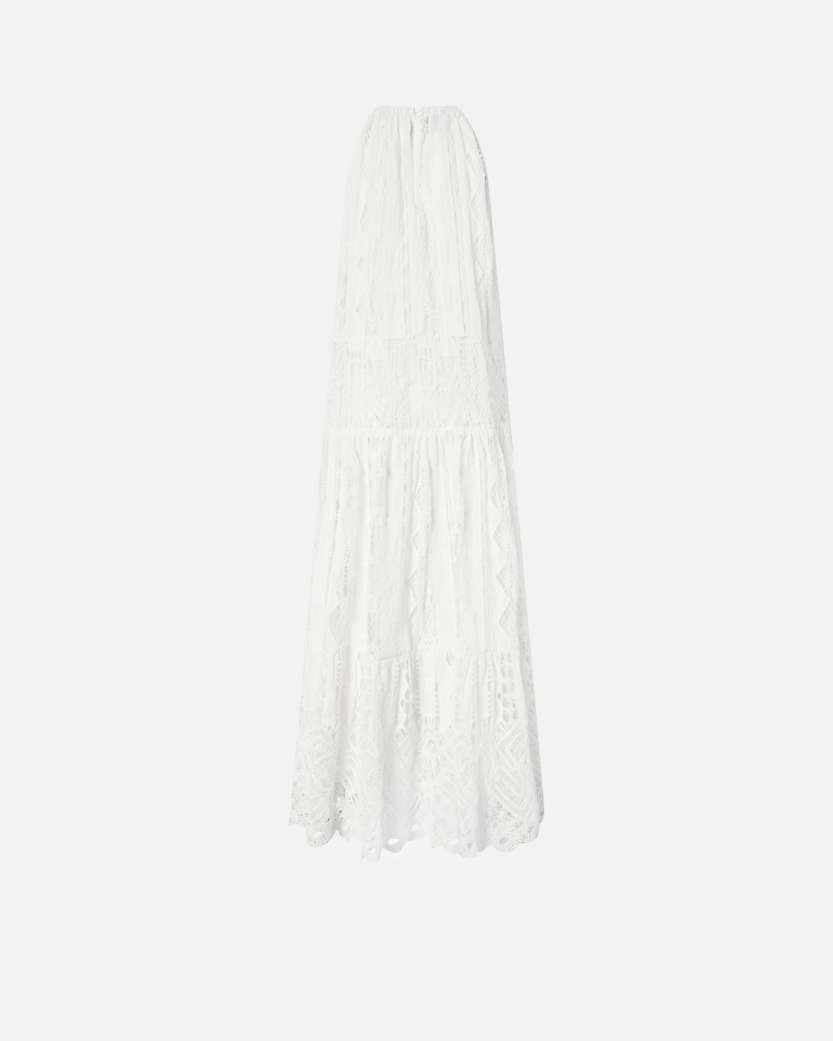 Pinko Midi Dress In Broderie Anglaise And Macramé Snow White