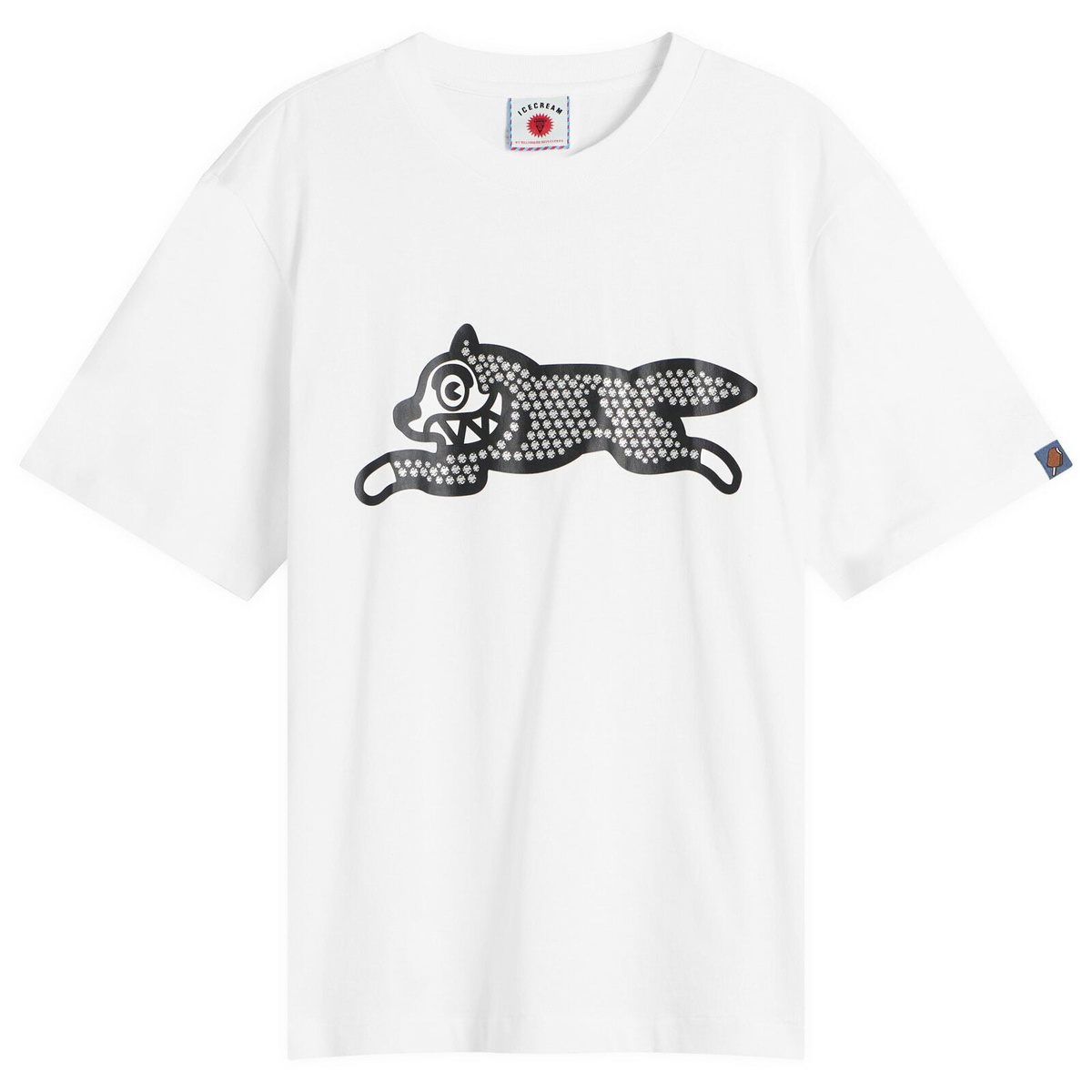 ICECREAM Men's Glitter Running Dog T-Shirt in White