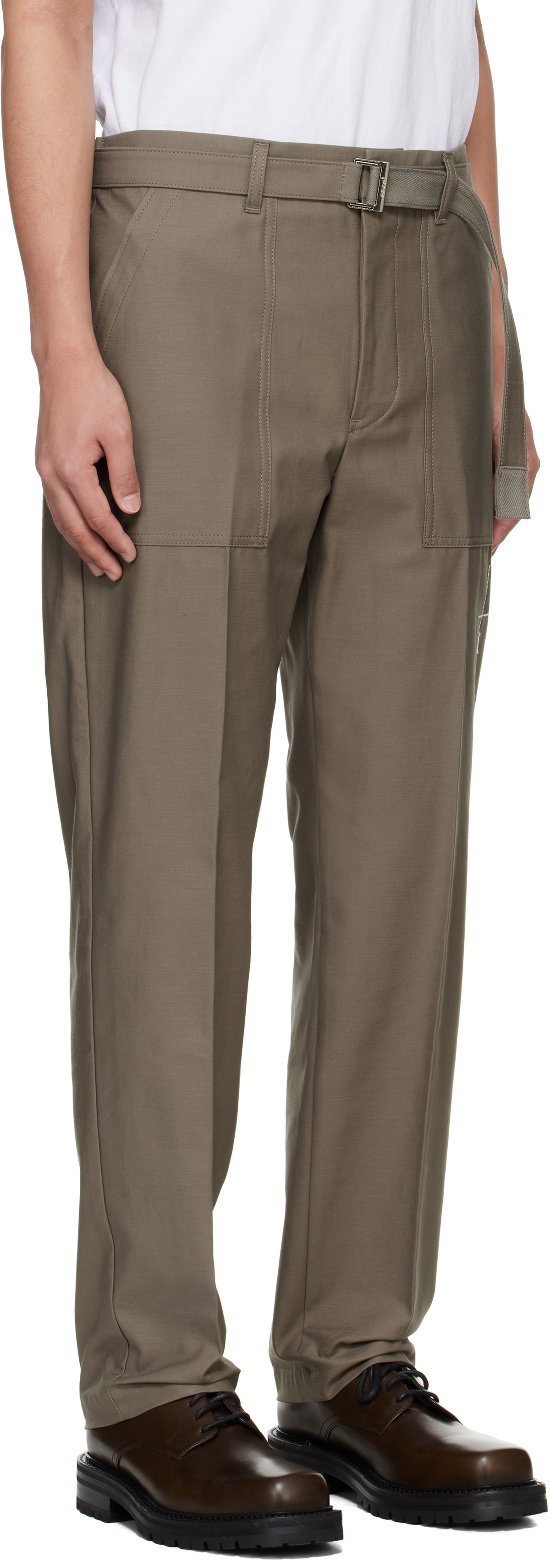 本日限定sacai WTAPS Cotton Back Satin Pants Sacai x WTAPS Cotton Back Satin Pants Taupe | HAVEN