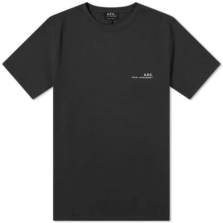 Photo: A.P.C. Men's Item Logo T-Shirt in Black
