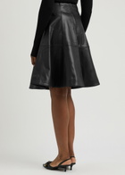 Aexae Panelled Leather Skirt Black