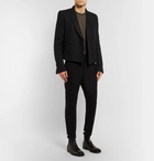 Rick Owens - Black Slim-Fit Double-Breasted Camel Hair and Linen-Blend Blazer - Men - Black