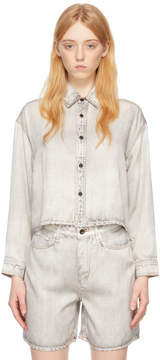 rag & bone Grey Charlie Liquid Shirt Rag and Bone