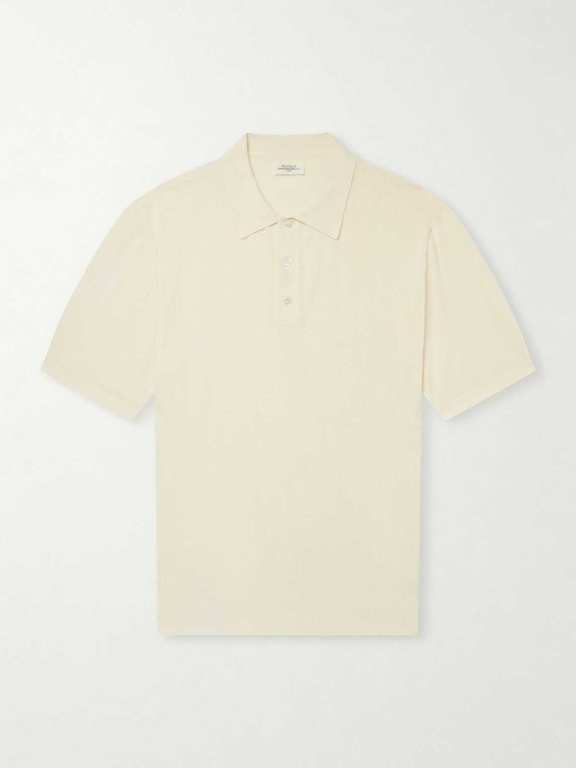 Hartford - Pointelle-Knit Cotton Polo Shirt - Neutrals
