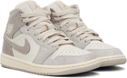 Nike Jordan Gray & Off-White Air Jordan 1 Mid SE Sneakers