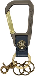 master-piece Navy Carabiner Keychain