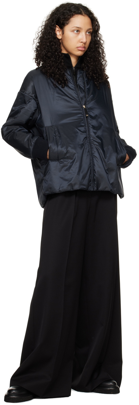 Max Mara Navy Danish Bomber Jacket