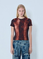 Jean Paul Gaultier Cotton Ribbed Python Print T-shirt