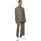 Jil Sander Green Wool Pocket Shirt