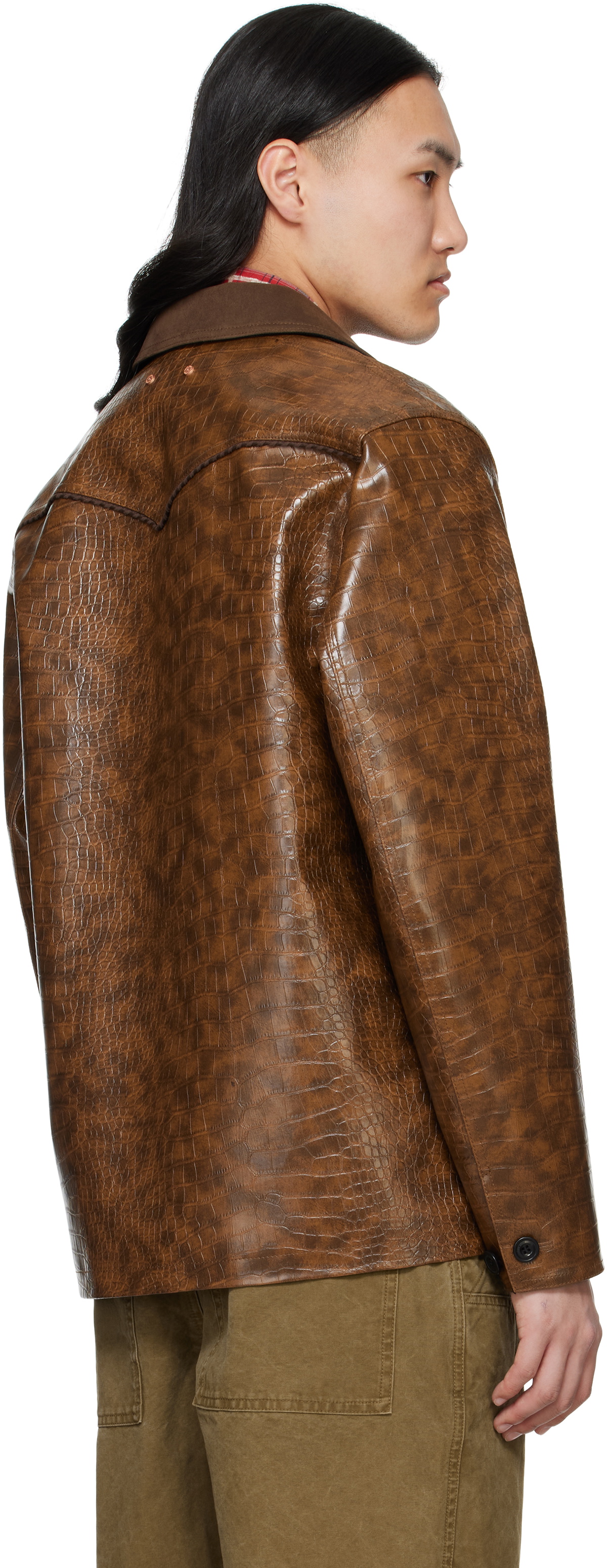 Andersson Bell Brown Work Faux-Leather Jacket