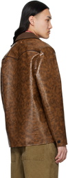 Andersson Bell Brown Work Faux-Leather Jacket