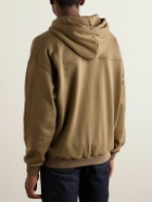 Zegna - Logo-Embroidered Cotton-Blend Jersey Hoodie - Neutrals