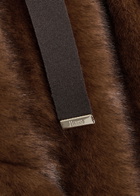 Herno Hooded Faux fur Jacket Maroon