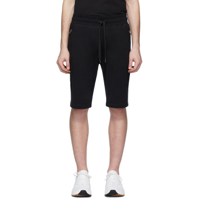 Photo: Dolce and Gabbana Black Plaque Lounge Shorts