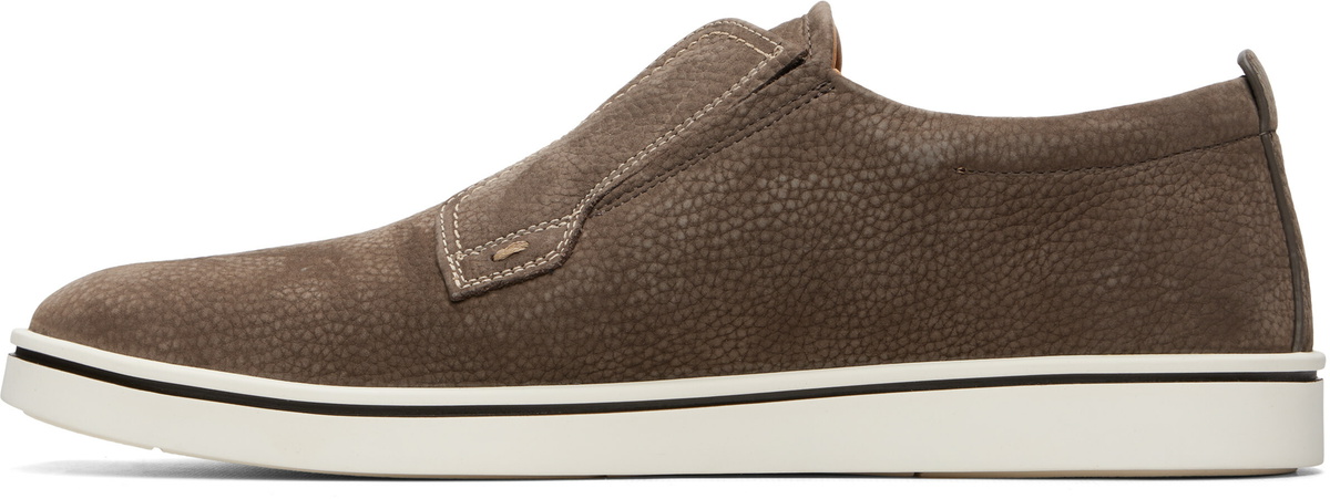 Ferragamo Taupe Derby Slip-On Sneakers