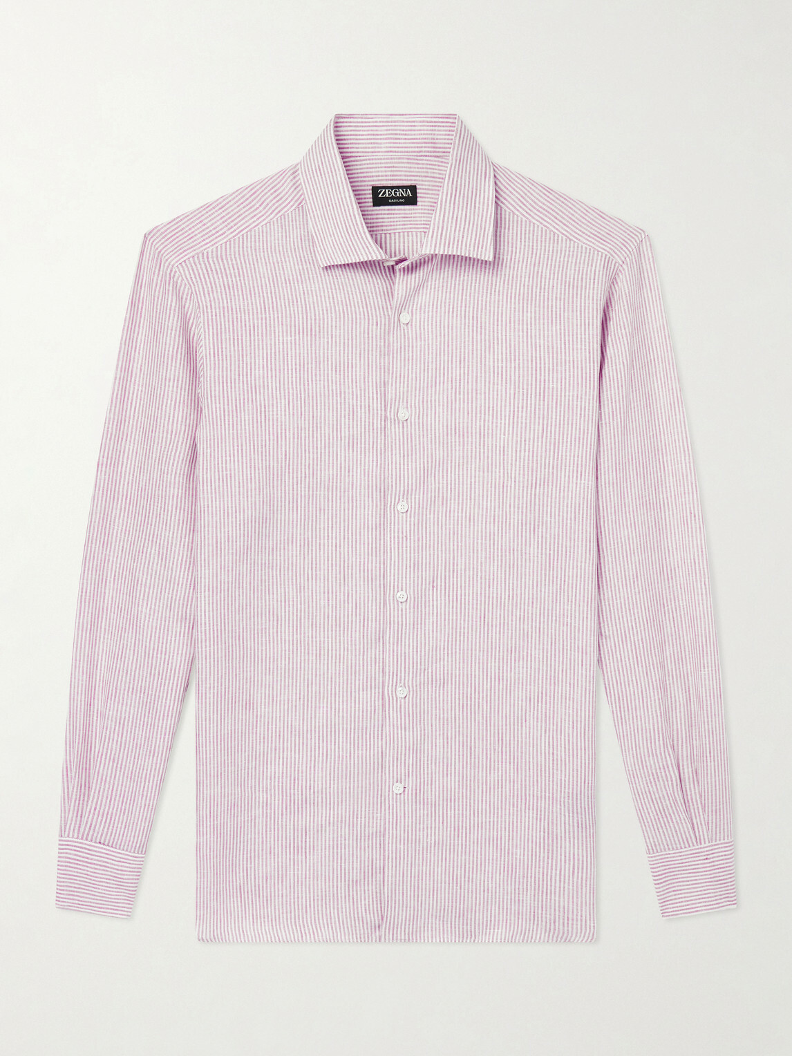 Zegna - Striped Linen Shirt - Pink