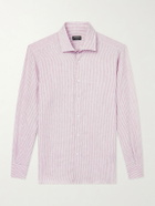 Zegna - Striped Linen Shirt - Pink