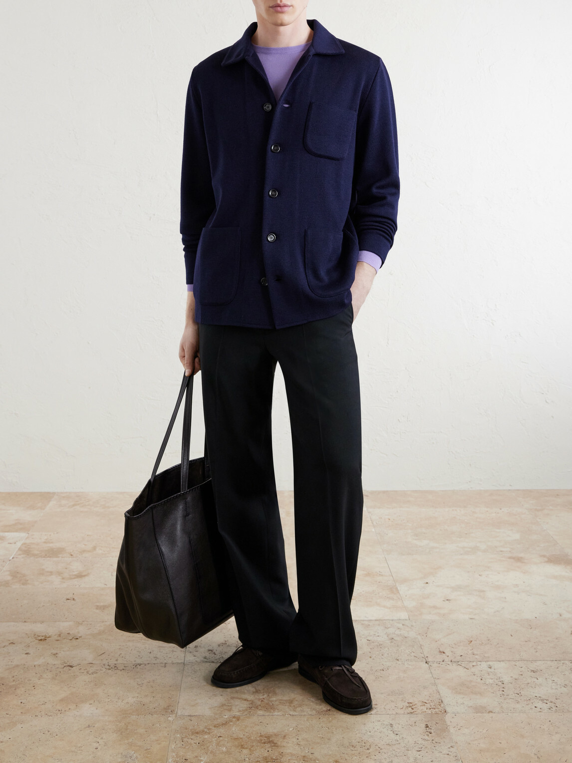 Lardini - Virgin Wool Cardigan - Blue