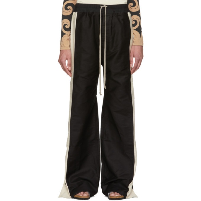 Rick Owens Drkshdw Black and Off-White Easy Pushers Trousers Rick