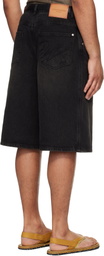 WOOYOUNGMI Black Belted Denim Shorts