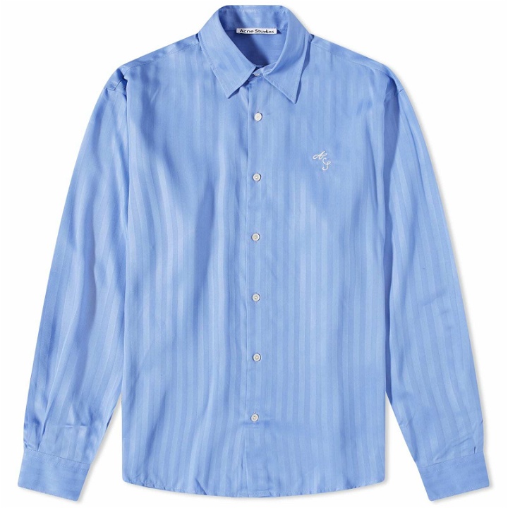 Photo: Acne Studios Men's Sandrok Stripe Shirt in Cornflower Blue