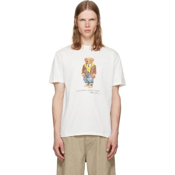 Photo: Polo Ralph Lauren Off-White Classic Fit Polo Bear Jersey T-shirt