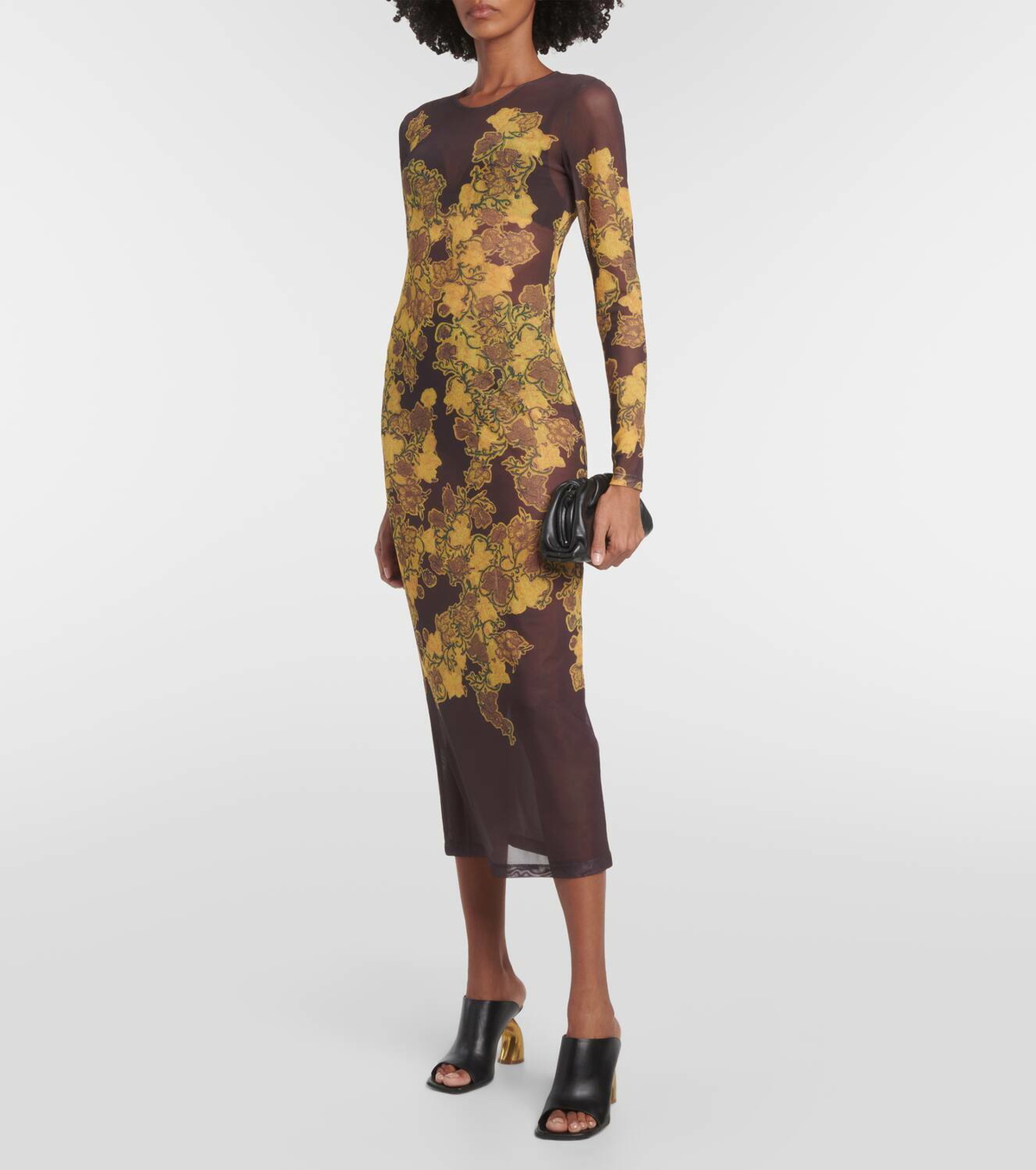 ワンピース Dries van noten dress DRIES VAN NOTEN 2009 Vintage silk floral print asymmetric