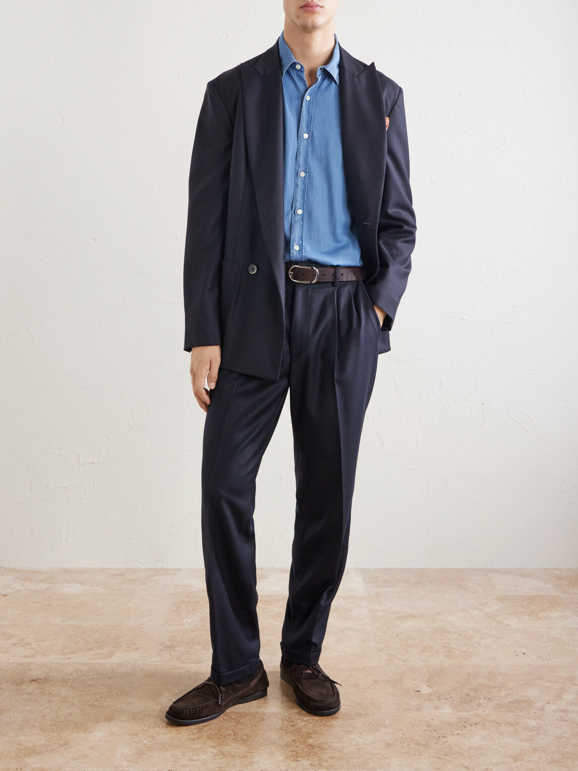 Barena - Straight-Leg Wool-Flannel Suit Trousers - Blue