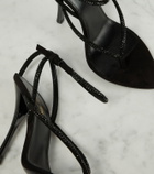 Saint Laurent Nadja embellished suede sandals