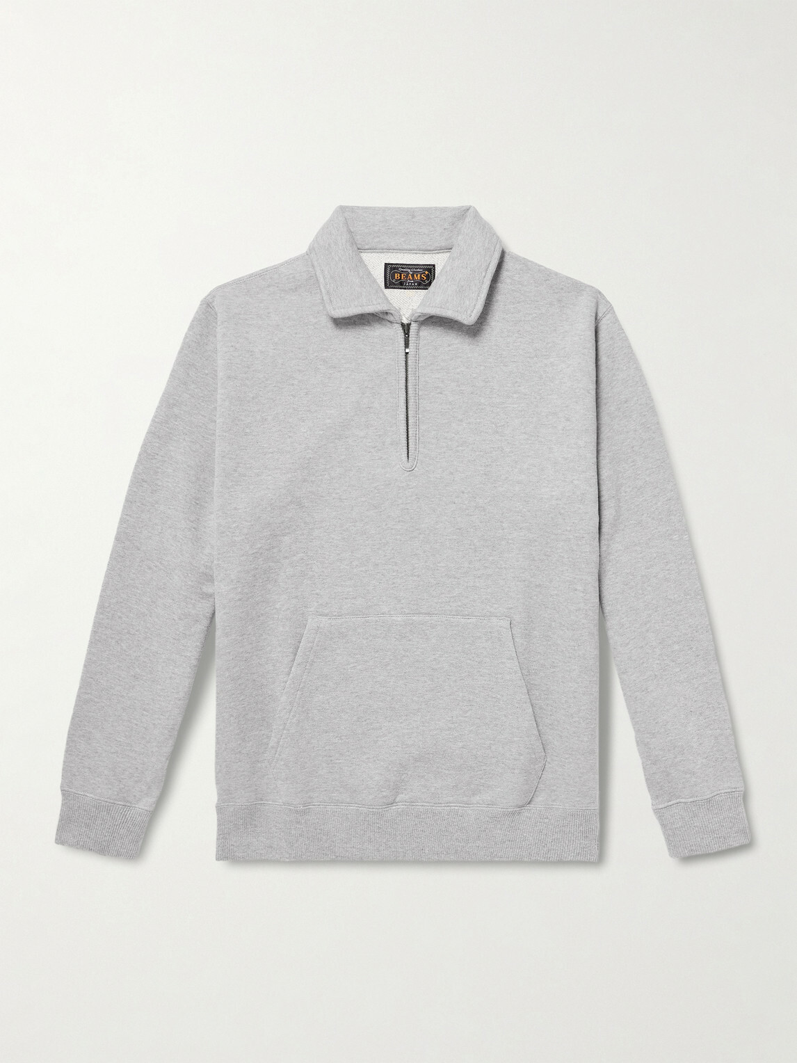 Beams Plus - Slim-Fit Cotton-Jersey Half-Zip Sweatshirt - Gray