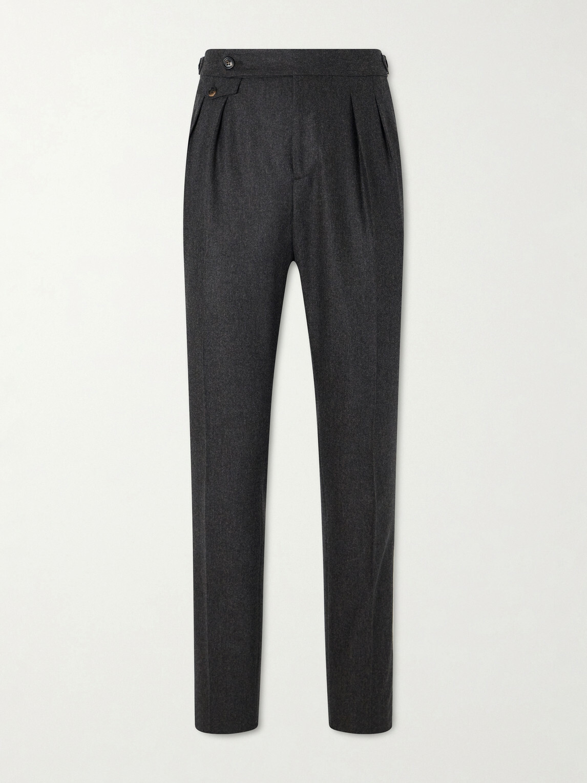 Brunello Cucinelli - Straight-Leg Pleated Wool Trousers - Gray