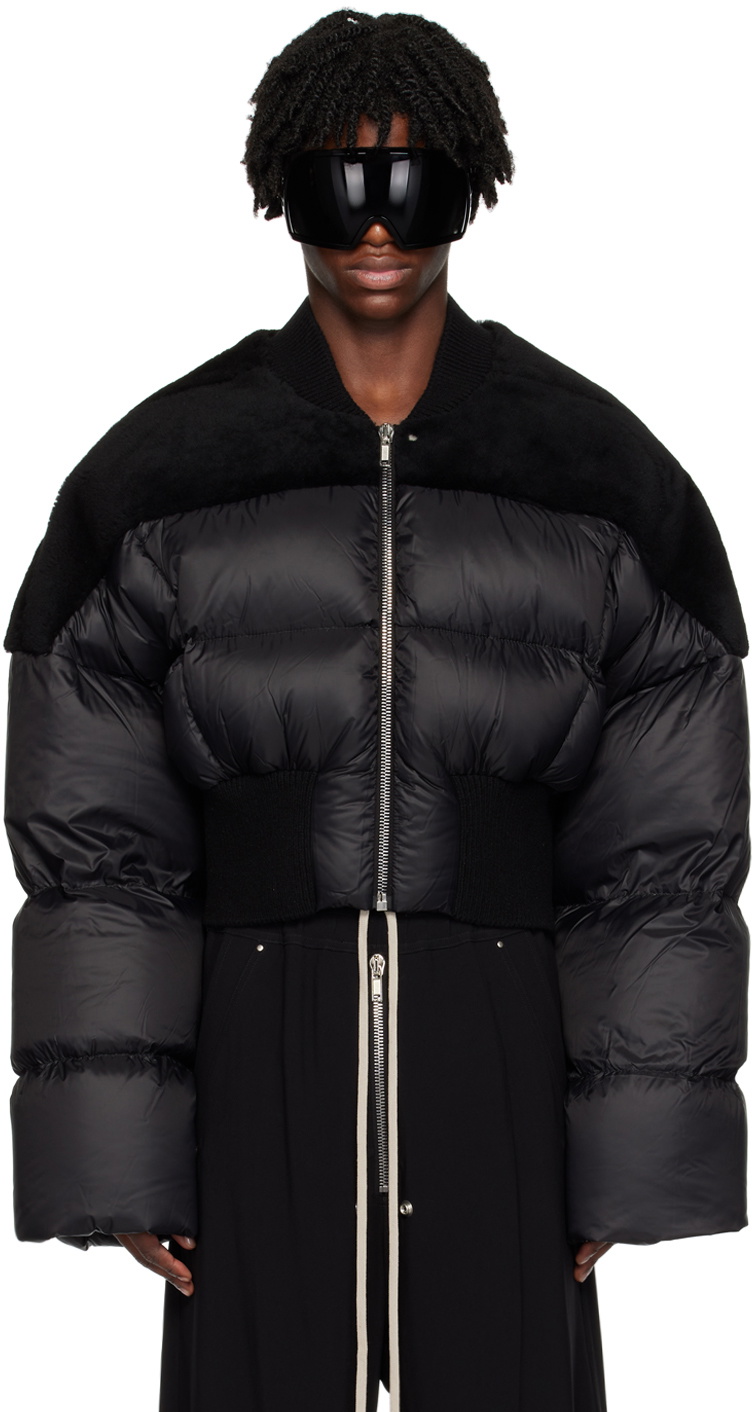 Rick Owens Black Flight Shearling Down Jacket Rick Owens