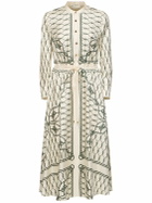 TORY BURCH Printed Silk Long Shirt Dress