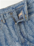 KAPITAL - Magpie Slim-Fit Flared Jacquard Jeans - Blue
