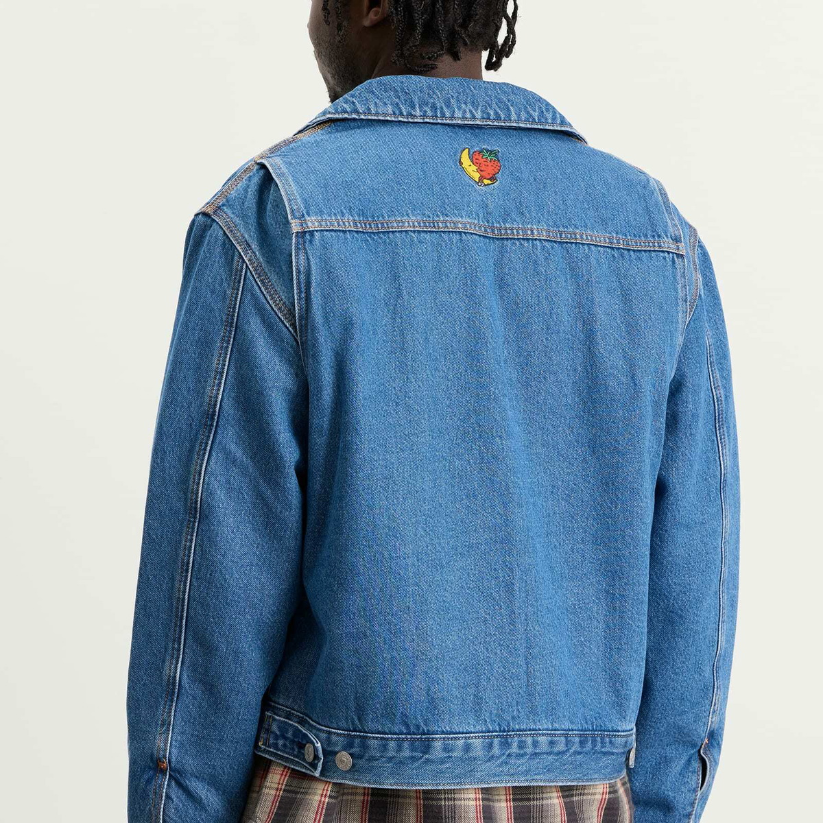 Levi's Men's x Sky High Farm Universe Zip Trucker Jacket in Mid Stone Wash
