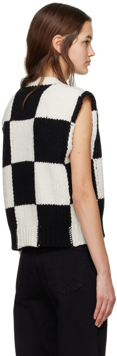 FRAME White & Black Checkered Vest