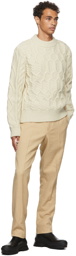 Jil Sander Off-White Cable Crewneck Sweater