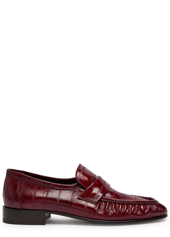 Photo: The Row Soft 25 Patent Leather Loafers Burgundy