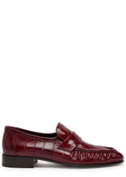 The Row Soft 25 Patent Leather Loafers Burgundy